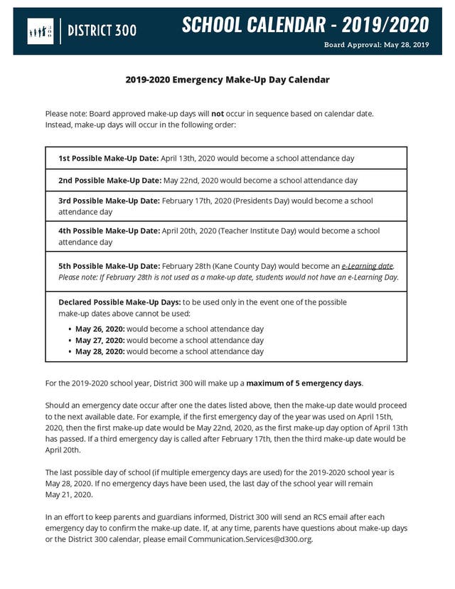 District 300 Calendar